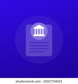 Bank document icon, transparent design
