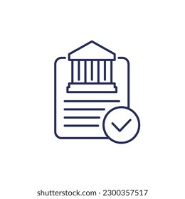 Icono de línea de documento bancario, vector