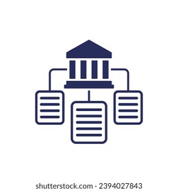 Icono de documentos bancarios en blanco