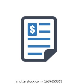 Bank documents vector icon on white background