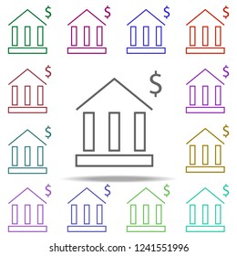 bank dollar icon. Elements of finance in multi color style icons. Simple icon for websites, web design, mobile app, info graphics