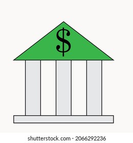 A bank with dollar sign on top 
