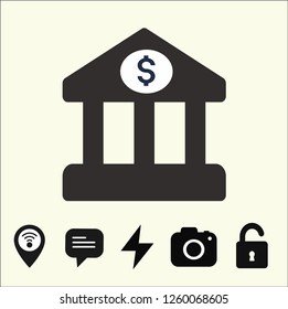 BANK DOLLAR VECTOR ICON