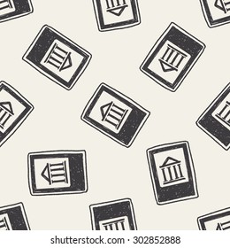 bank doodle seamless pattern background
