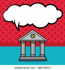 bank doodle, speech bubble
