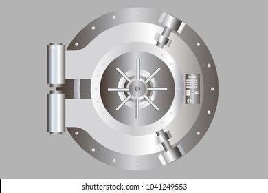 Bank Door Illustration. Vector Vault Door.