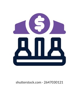 bank duotone icon. Sleek and modern vector icon for websites, mobile apps, marketing materials, and corporate design. Fully scalable and ready to use.