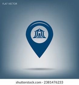 Icono plano de la ilustración del icono del conector bancario.