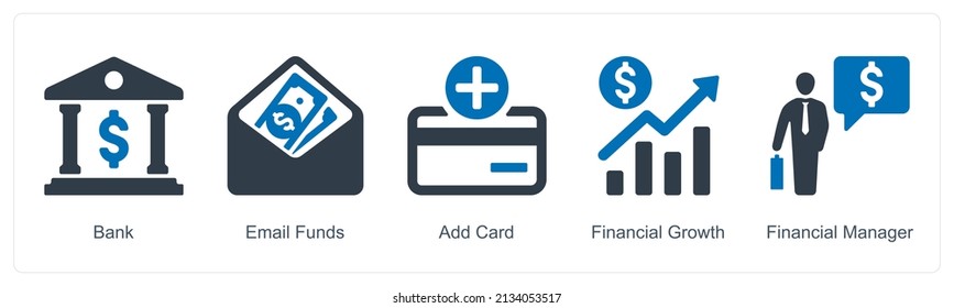 Bank And Email Funds Icon Concept