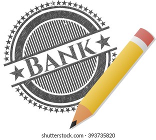 Bank emblem draw with pencil effect