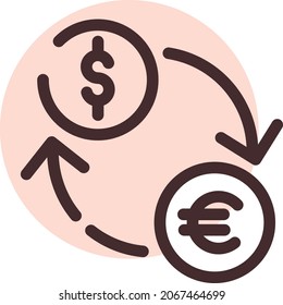 Bankwechsel, Illustration, Vektorgrafik, auf weißem Hintergrund.
