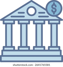 Bank Filled Blue Tone Icon