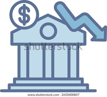 Bank Filled Blue Tone Icon