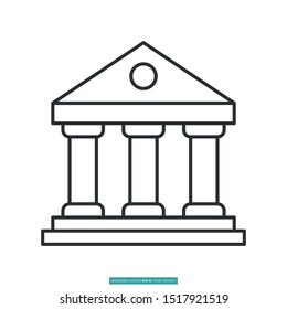 bank, Finance building icon vector illustration logo template for many purpose. Isolated on white background.