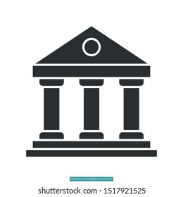 bank, Finance building icon vector illustration logo template for many purpose. Isolated on white background.
