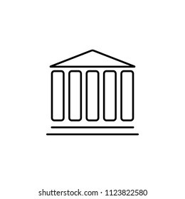 Bank finance building illustration icon isolated on the white background. Banking finance building.