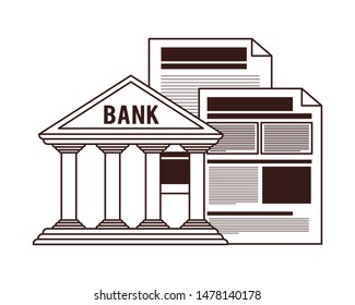 bank finance building in white background