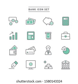 BANK AND FINANCE ICON SET
