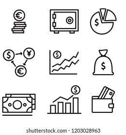 Bank and finance icon set vector