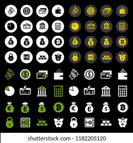 Bank and finance icons set, money icons, vector investment icon