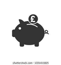 Bank, finance, money, pig, saving icon. Vector illustration, flat design.