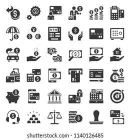 bank and financial icon, solid design
