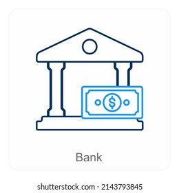 Bank And Financial Institution Icon Concept