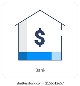 Bank And Financial Institution Icon Concept