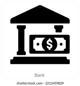 Bank And Financial Institution Icon Concept