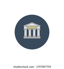 Bank flat design, dark circle isolated bank icon design. Usable icons for web, business, applications, and templates