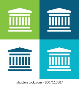 Bank Flat four color minimal icon set