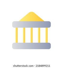 Icono de Ui de color de gradiente plano bancario. Edificio del gobierno. Arquitectura de corte. Servicios bancarios. Pictograma simple relleno. GUI, diseño UX para aplicaciones móviles. Ilustración RGB aislada por vectores