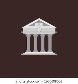 icono de banco plano, edificio de banco, eps10