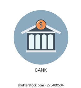 Bank flat icon concept 