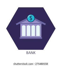 Bank flat icon concept 