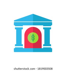bank flat Icon. bank and financial vector illustration on white background