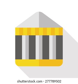 bank flat icon with long shadow