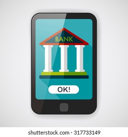 bank flat icon with long shadow,eps10