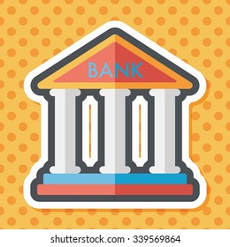 bank flat icon with long shadow,eps10