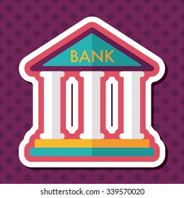 bank flat icon with long shadow,eps10