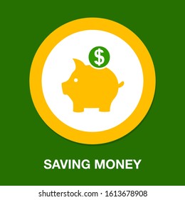  Bank Flat Icon. Money Save Concept - Finance & Investment Symbol