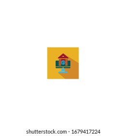 Bank flat icon vector concept