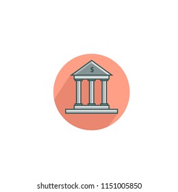 Bank flat line icon
