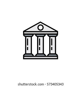 Bank flat line icon