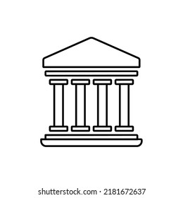 bank flat line icon logo illustration. set of business, corporate and marketing icons. suitable for web, design and business