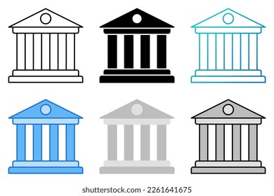 Bank in flat style isolated