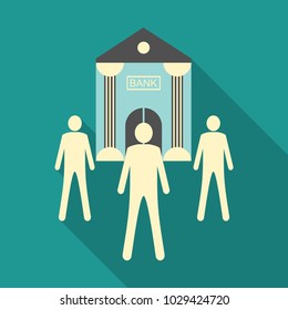 bank in flat style with shadow