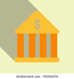 bank in flat style with shadow