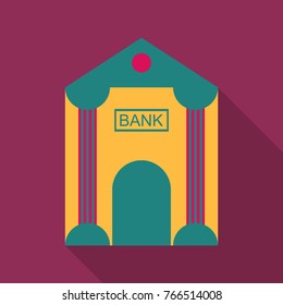 bank in flat style with shadow
