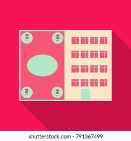 bank in flat style with shadow